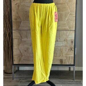 NWT Oh My Gauze! Women's Yellow Pants Size 2 Elastic Waist